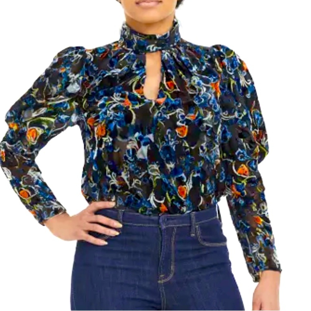 FRENCH CONNECTION Avery Burnout Puff-Sleeve Top - Picture 4 of 16